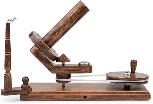 Miniatura 16 de Inanosa Juego de bobinadora de hilo gigante hecha a mano para ganchillo, enrollador de bolas de hilo de gran capacidad con base de espuma Madera