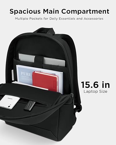 Miniatura 6 de Lenovo Mochila para laptop (B500) - Bolsa acolchada para tableta y computadora de capacidad de 15 litros con cierre de cremallera, color negro, 15.6