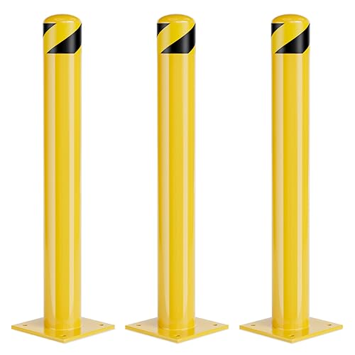 Poste de bolardo de seguridad, bolardos de acero de 42 pulgadas de altura, bolardo de estacionamiento de 4.5 pulgadas de diámetro, poste de barrera