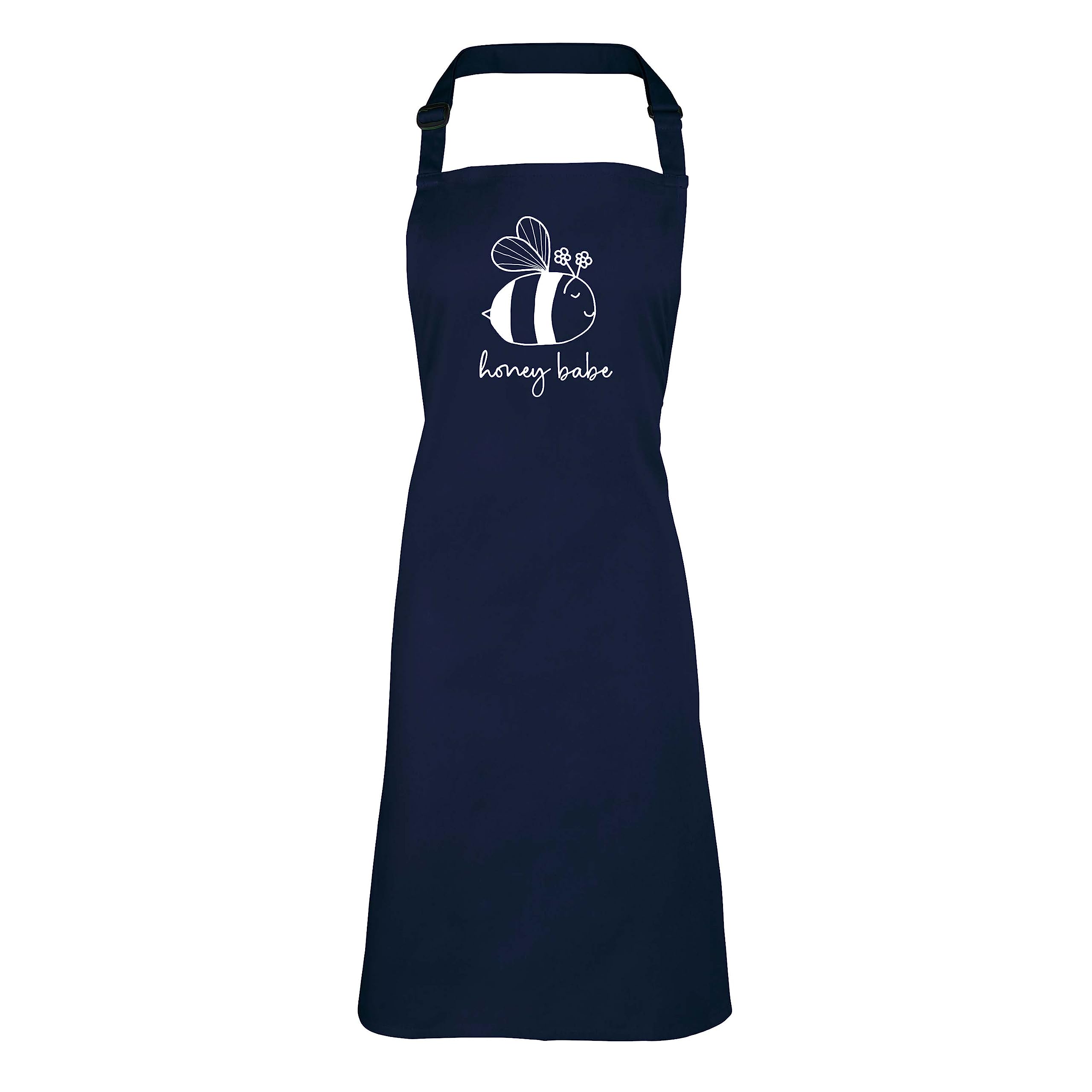 Shopagift Bumble Bee Apron Mens Womens Cooking BBQ Chef DIY Cook Gift - Navy
