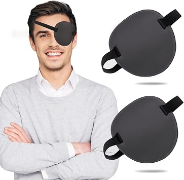 Eye Patch, 2PCS 3D Adjustable Eyepatch, Medical Eye Patches for Right or Left Eye, Amblyopia Lazy Eye Patches for Adults, Black Gray
