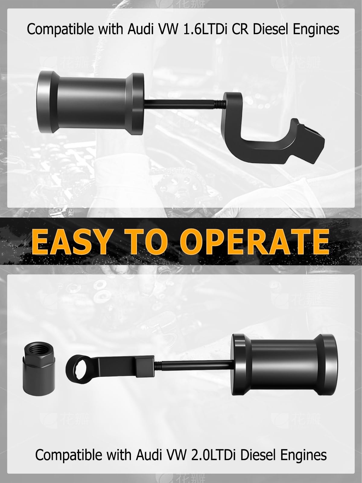Extractor de inyectores diésel compatible con VW Diesel para motor VAG 1.2, 1.6, 2.0 TDi, T10402, T10415