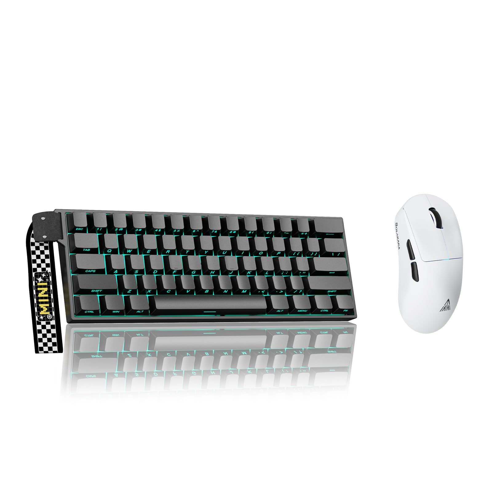 Aula MINI60 HE PRO - 60% Mechanical Gaming Keyboard Wireless, Hall Effect Magnetic Switch(Black)+SOLAKAKA SM850 Wireless Gaming Mouse，24000 DPI Adjustable, Lightweight, Ergonomic Wireless Mouse