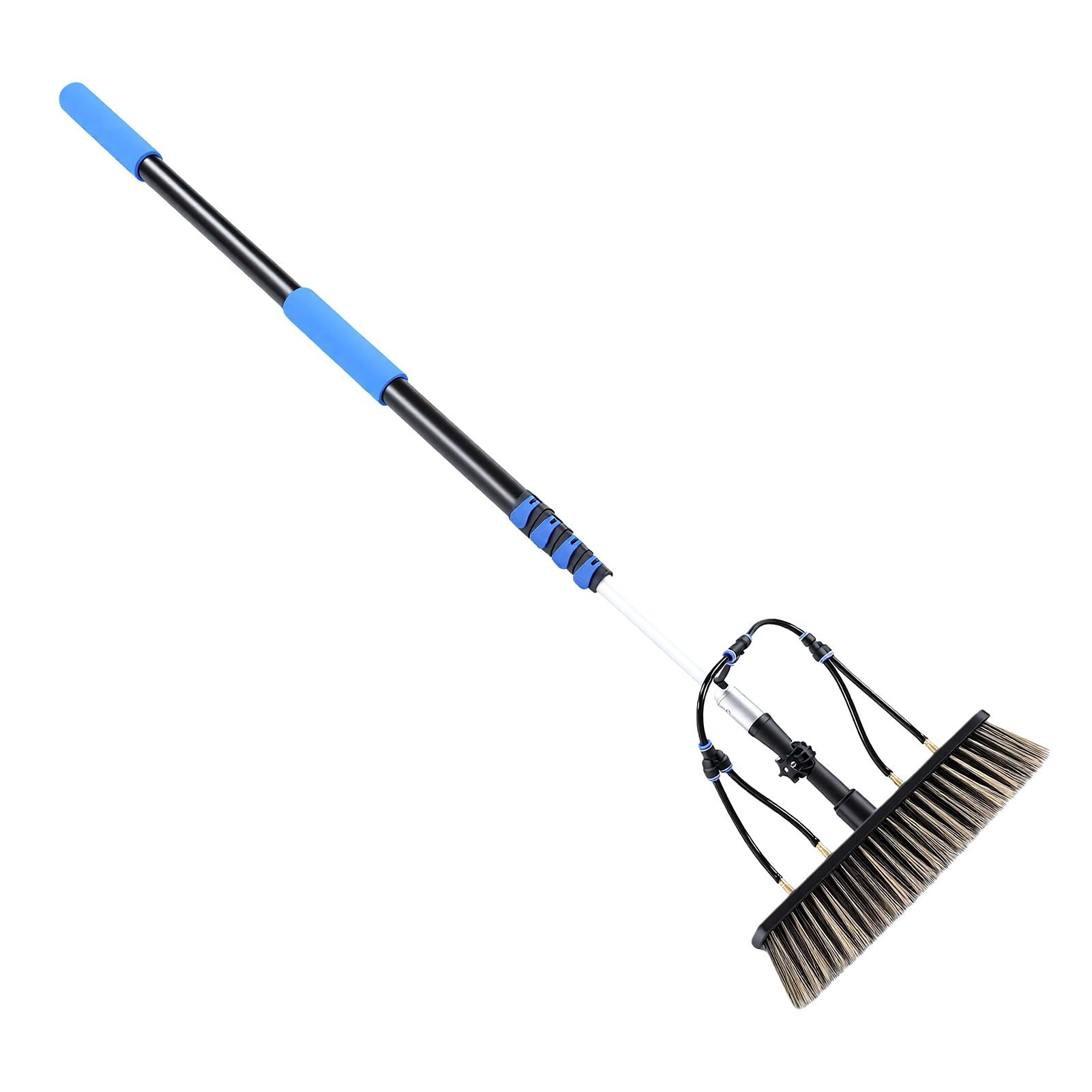 Generic Kit de Limpieza Alimentado por Agua con Poste Telescópico de 4,8 M y Cepillo para una Limpieza Segura de Paneles y Paredes Solares - Aluminio Resistente