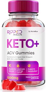 NutraRize Ripped Results Keto + ACV Gummies Advanced Weight Loss, Formulated with Apple Cider Vinegar, B6 & B12, Reviews (60 Gummies)