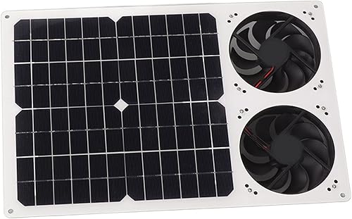 Miniatura 5 de Kit de ventilador de panel solar para caravanas, gallineros duales de 40 W, ventilación de hogar para mascotas de 6 pulgadas con ventilador de