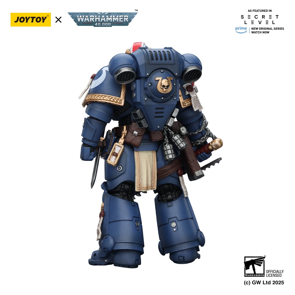 JOYTOY Titus with Laurels of Victory Warhammer 40K 1/18 Figurka akcji Ultramarines Titus with Laurels of Victory 11,2 cm Model kolekcjonerski Prezenty urodzinowe