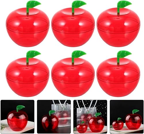 Miniatura 7 de Ciieeo Caja de regalo con forma de manzana, 8 unidades, de plástico, para decoración de fiesta de Navidad