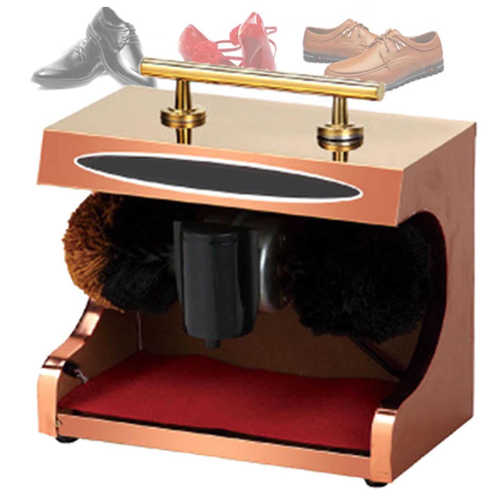 Macchina lucidatrice automatica per scarpe, tecnologia a induzione, sistema a doppia spazzola, protezione contro il surriscaldamento per uso domestico e commerciale