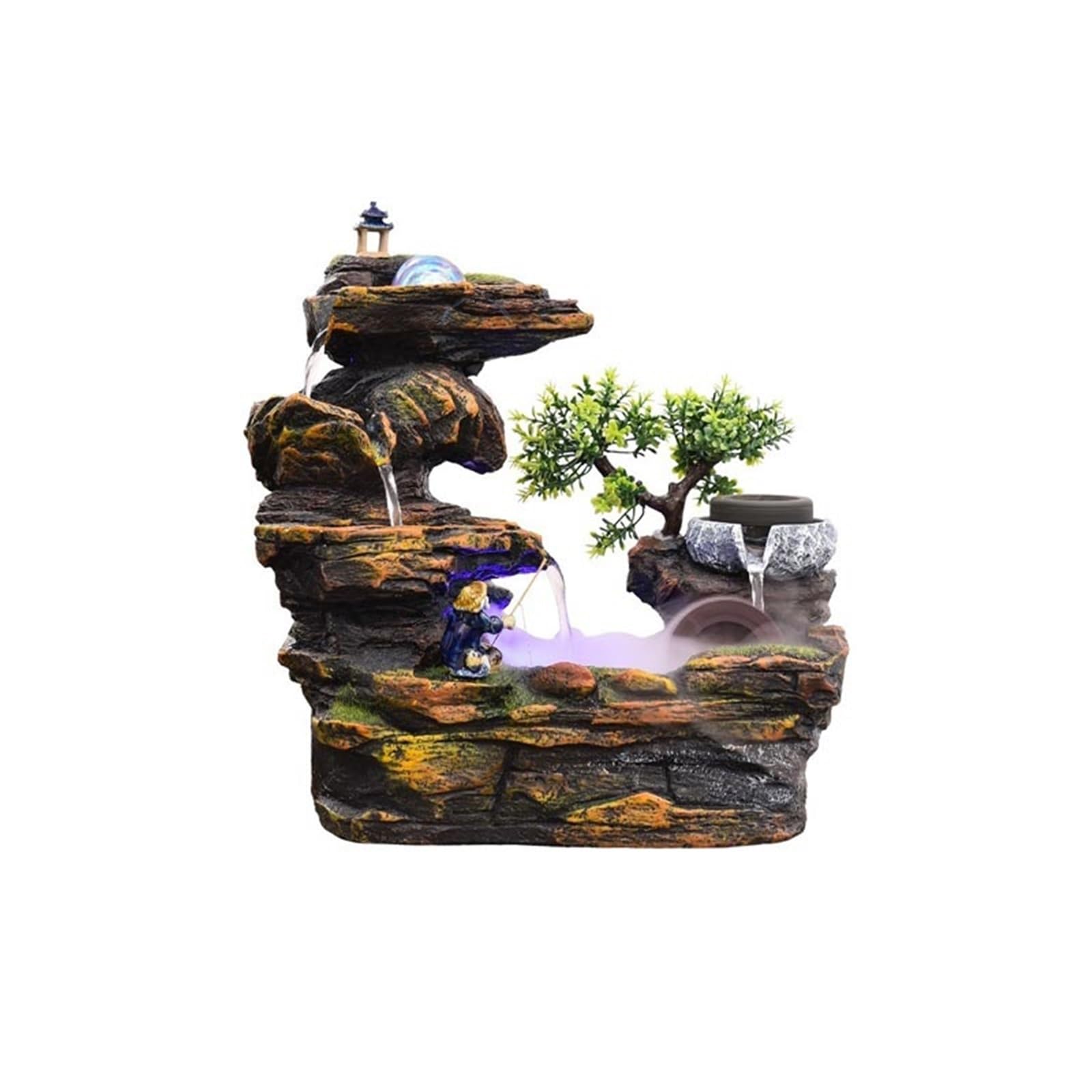 water feature Resin Indoor Waterfall Rockery Stream Tabletop Fountain for Home and Office Decor