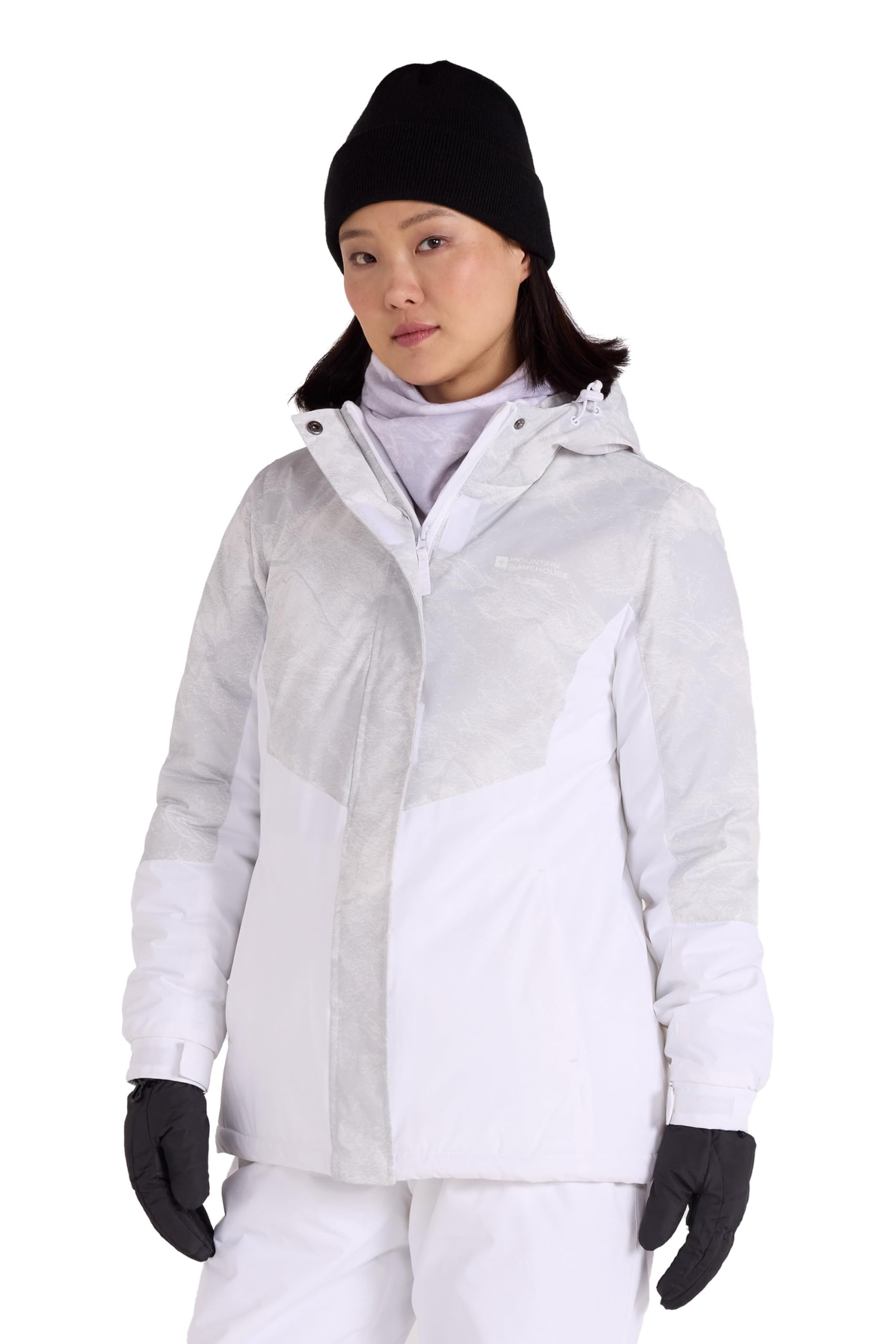 Mountain Warehouse Dawn Womens Printed Ski Jacket Light Grey 22