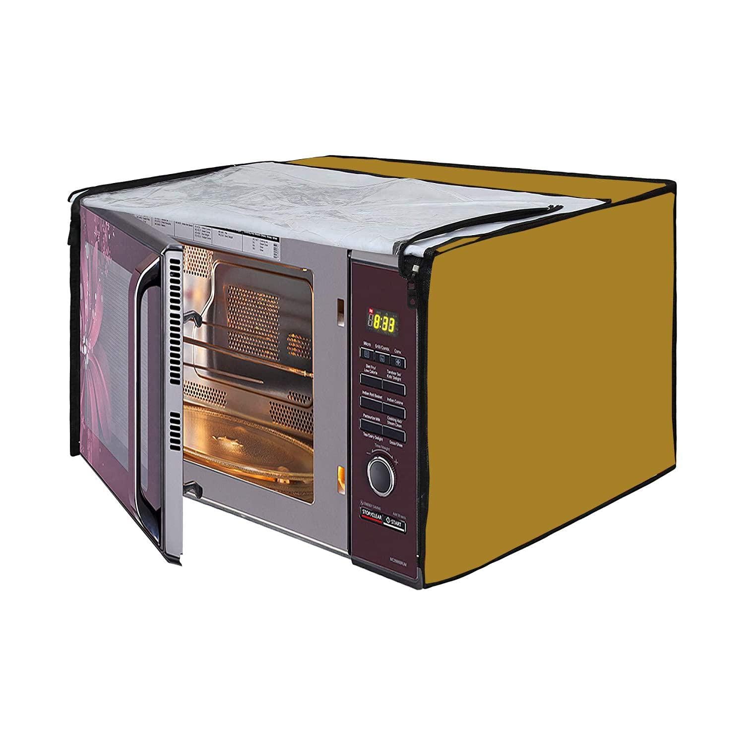 Microwave Oven Cover for LG 21 Litre Convection Waterproof & Dustproof PVC | Heat Resistant, Stainproof & Washable | Decorative Kitchen Appliance Cover (49 cm X 43 cm X 29 cm) pr48