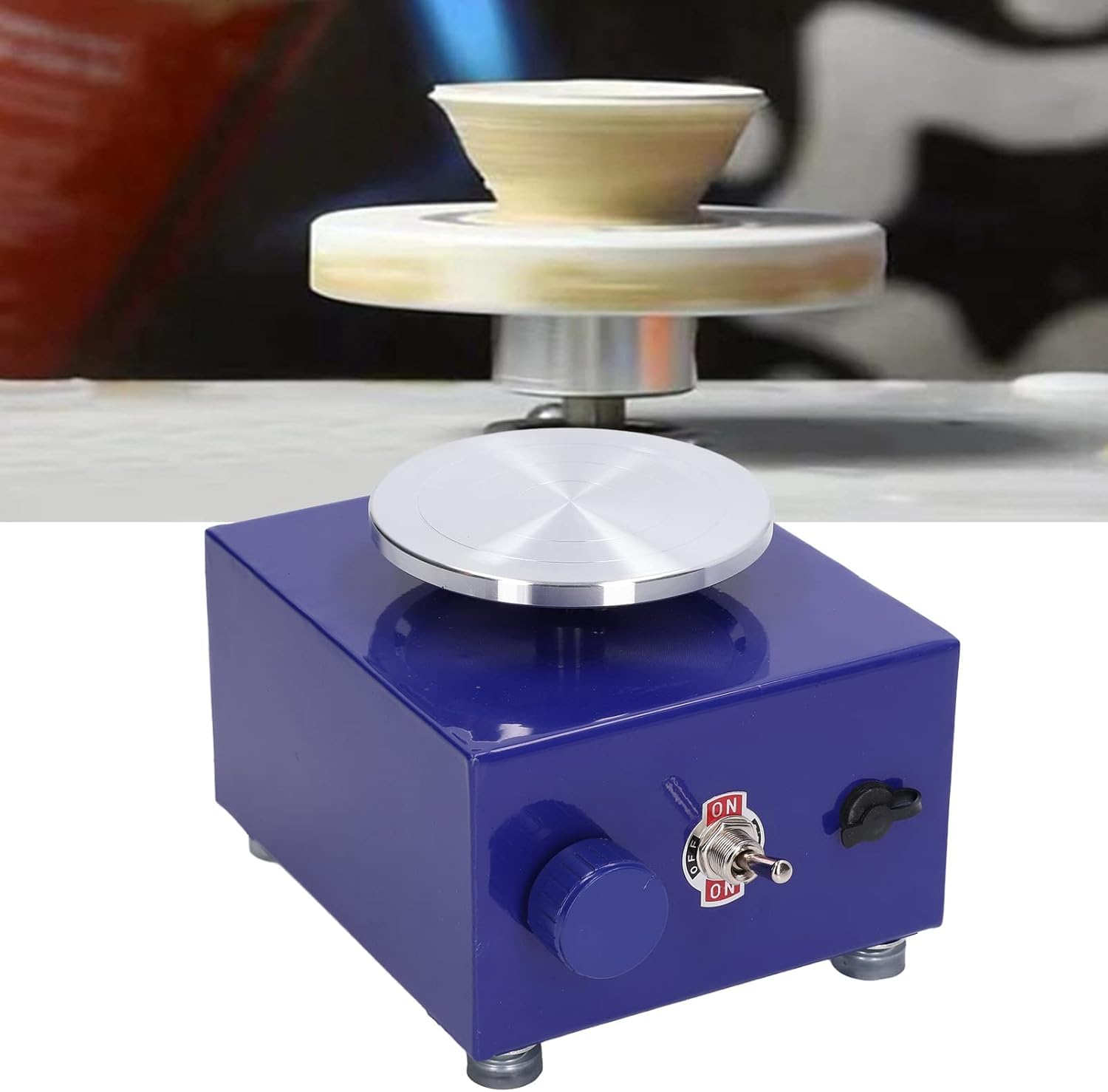 Mini Torno de Alfarería de Colores Brillantes, Estructura Compacta, Fácil Operación, Resistente Al óxido, Rendimiento Estable, Muy Duradero, Adecuado para Niños y Interacción