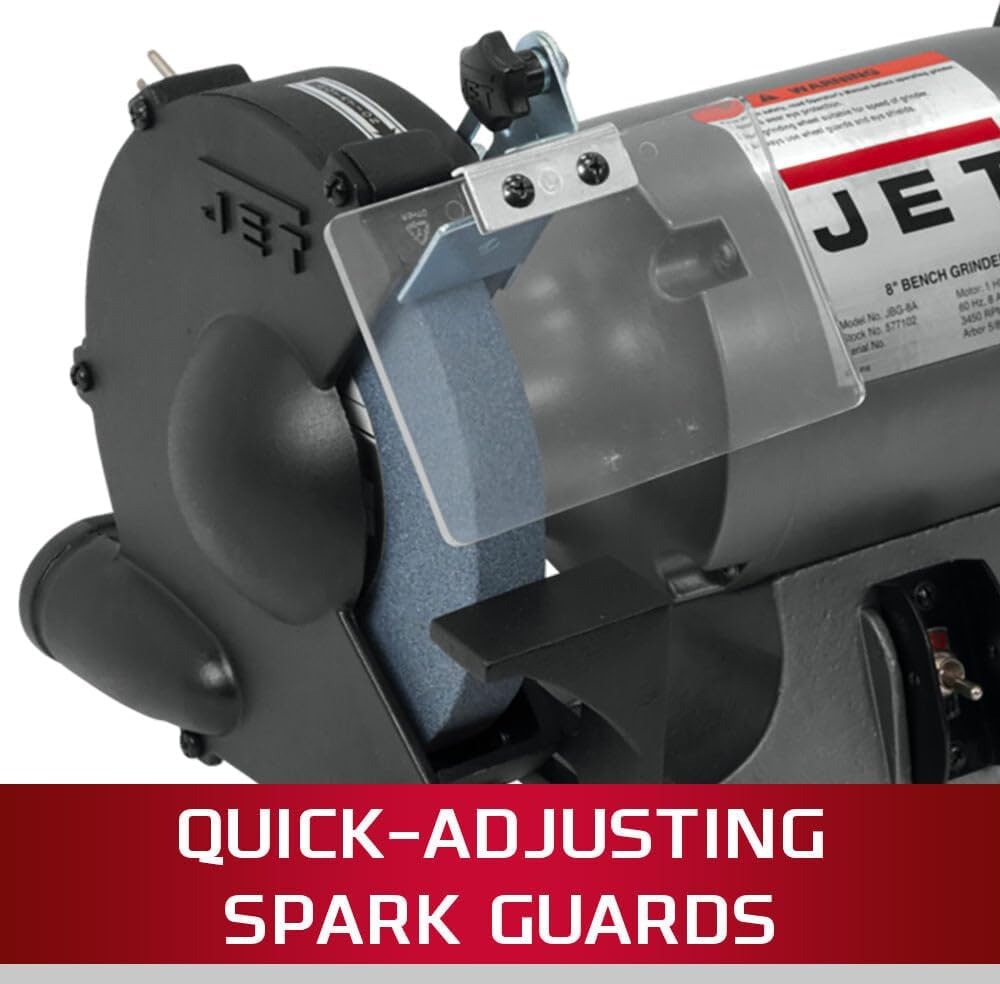 Jet Tools - JBG-8A, 8" Shop Grinder & JPS-2A Stand (577102K),Black,Grey