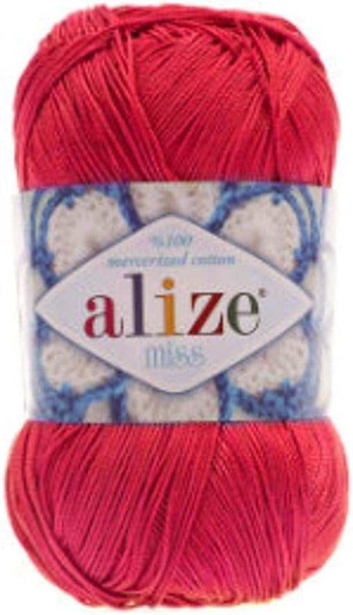 5 skn (5 Balls) Cotton Thread, Alize Miss, 100% Cotton Mercerized, Tatting Thread Crochet Doily, 2 ply, Crochet Thread, Blankie Crochet