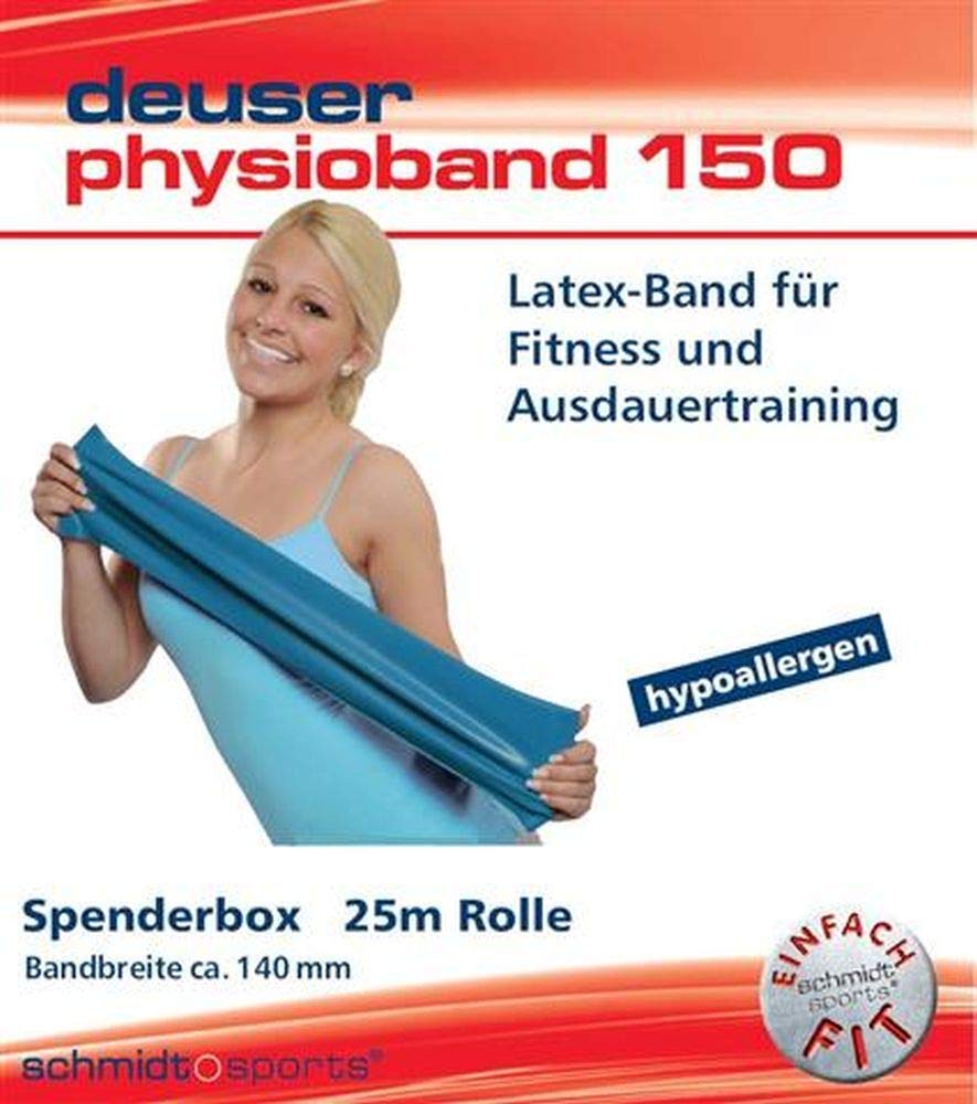 Deuser Physio Band | 25 m x 15 cm Rolle zum Zuschneiden | 100% Natur-Latex | gelenkschonendes Gymnastikband | Fitnessband | Widerstandsbänder Krafttraining | Flossing Band