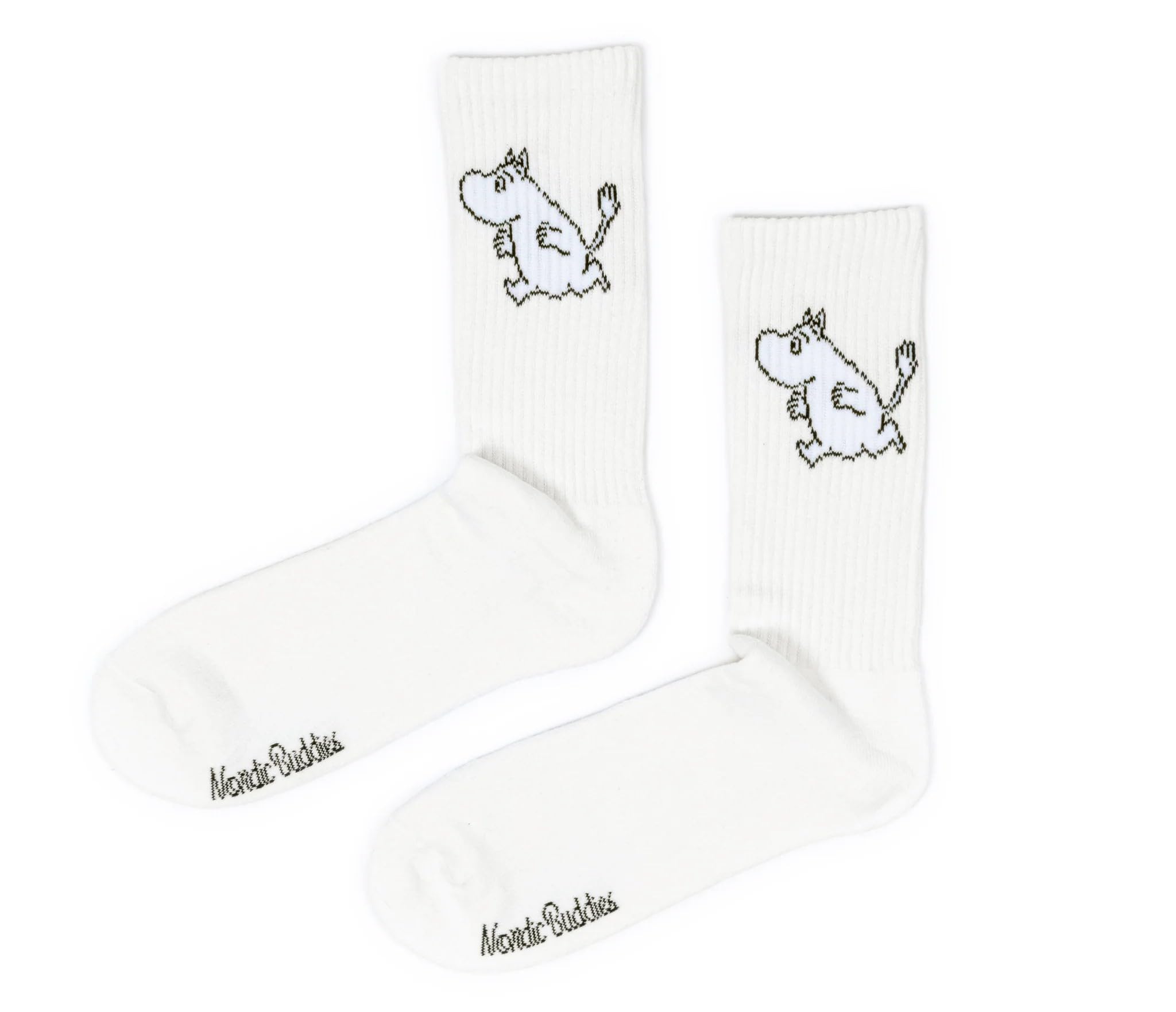 Nordicbuddies Women's White Moomintroll Running Sport Moomin Socks - Size Eu36-42, Uk3-8