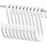 10-Pack 4 Inch White S Hooks, Vinyl Coated Heavy Duty Hanging Hooks for Closet,Kitchen,Bathroom & Garage Organization,Versatile Indoor/Outdoor Solution