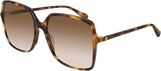 Gucci Unisex – Erwachsene GG0544S-002-57 Sonnenbrille, Havana/Brown Shaded, 57