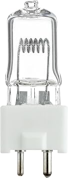 Sunlite DYS/DYV/BHC G7 Bi-Pin CC-6 Clear Light Bulb, 600 Watts, 120 Volts, 5 Amps, 17000 Lumens, 2-Pin GZ9.5 Base, 99 CRI, 3200K Warm White, 1 Pack