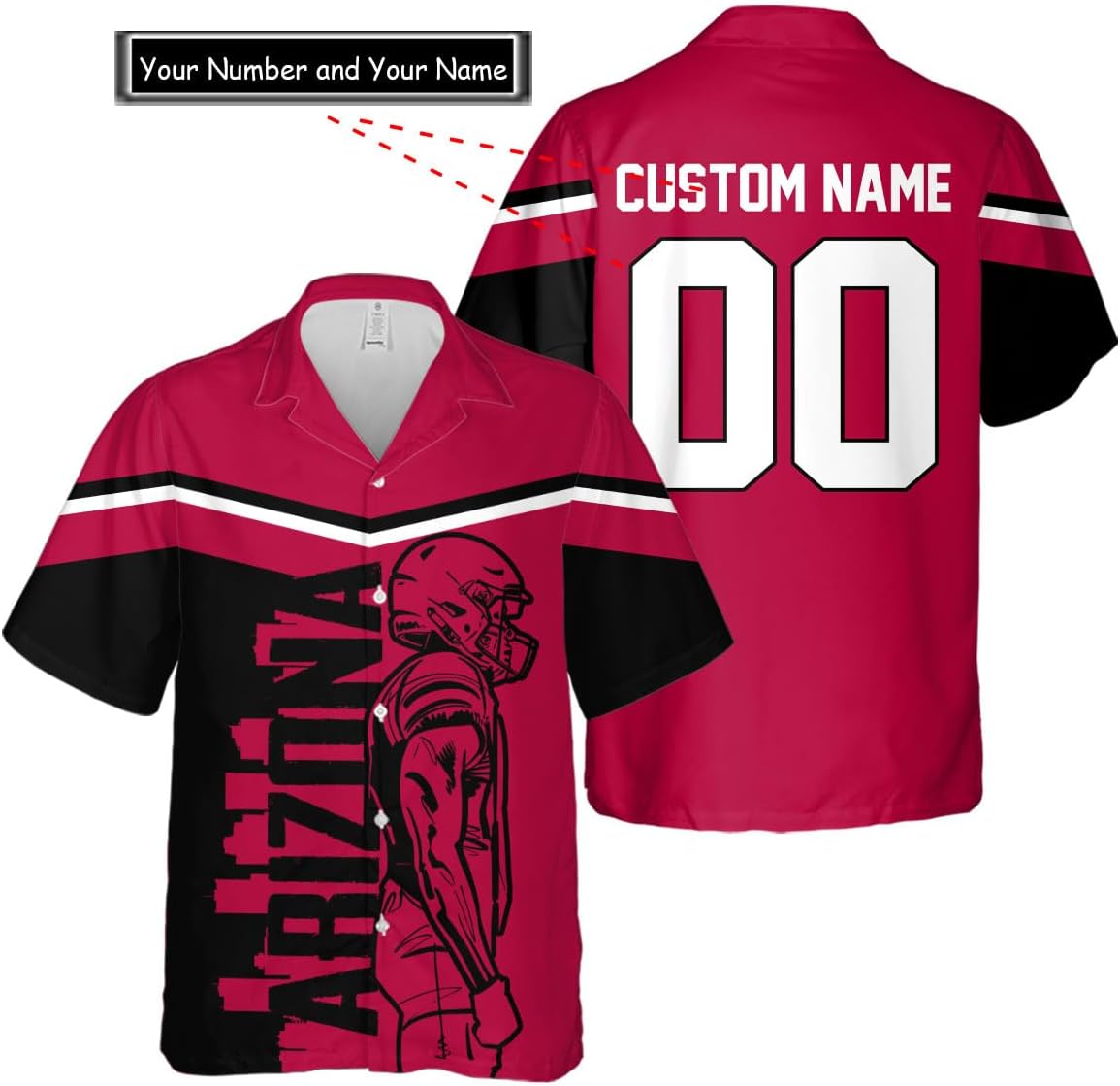 Discover Custom Arizonna Football Team Cardinals Hawaiian Shirts for Men, Gift for Fan