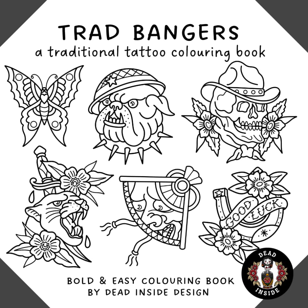 Trad Bangers: a traditional tattoo colouring book | bold & easy old school tattoo | coloring book for adults