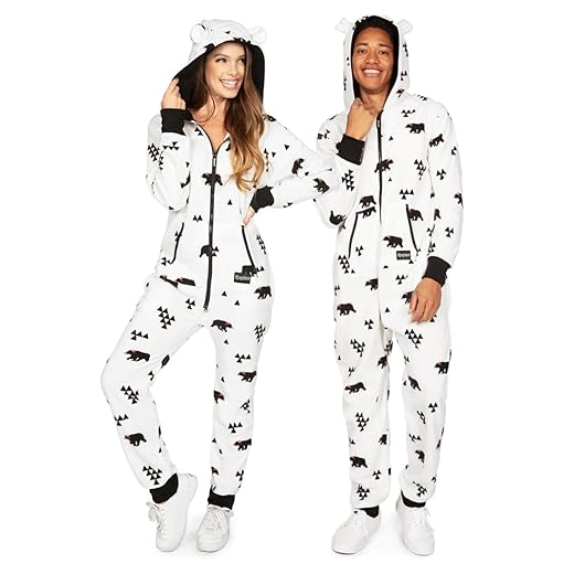 Tipsy Elves Christmas Onesies for Adults - Comfy Unisex Matching Holiday Jumpsuits with Convenient Pockets