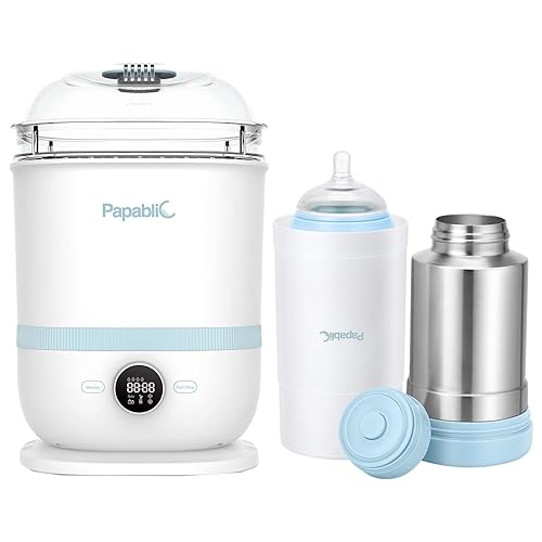 Esterilizador y secadora de biberones 6 en 1 Pro Bundle con calentador portátil de biberones de viaje Plus