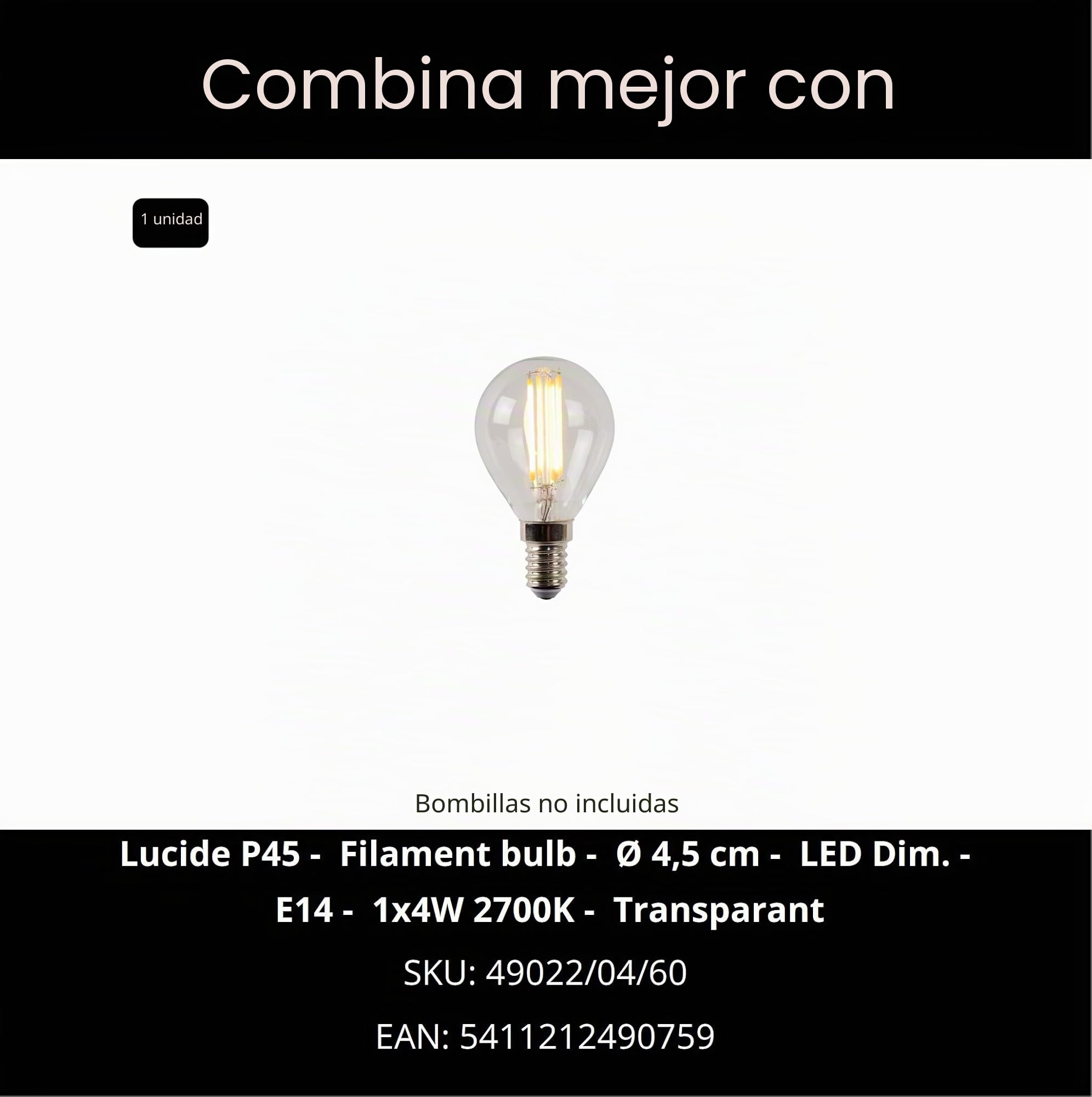 LUCIDE MARMO - Lámpara de mesa - Ø 16 cm - 1xE14 - Blanco