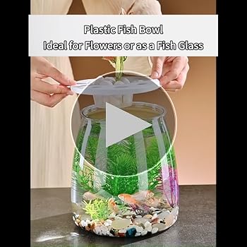 Boccia Per Pesci In Plastica Trasparente - Piccolo Acquario Da Tavolo Per Casa E Ufficio