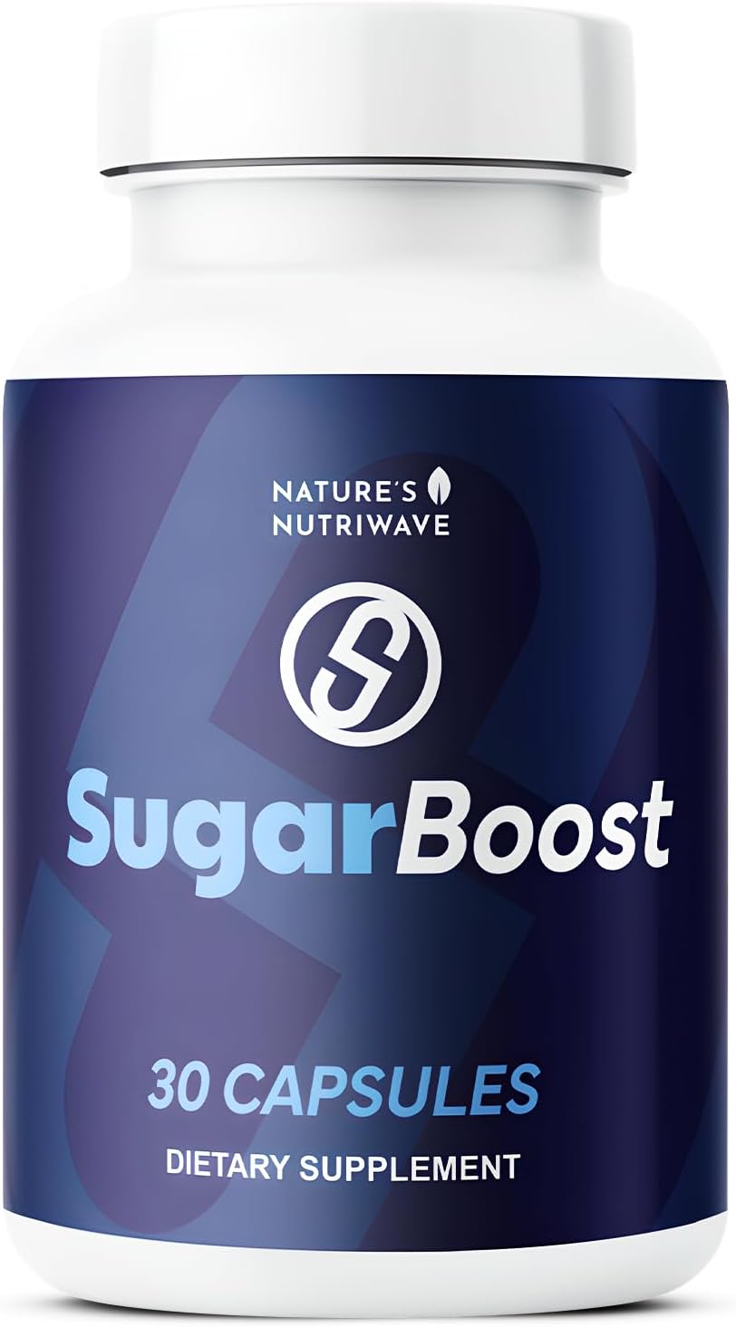 SugarBoost – Daily Botanical Supplement with Turmeric, Cinnamon, Berberine, Gymnema & Chromium – Non-GMO, Stimulant-Free Formula – Made in USA – 30 Capsules, 30 Servings, 1 Month Supply