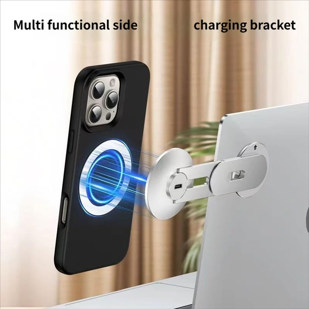 1 juego de soporte de metal giratorio de 360 grados para teléfono, base de carga plegable con cable para visión multiángulo
