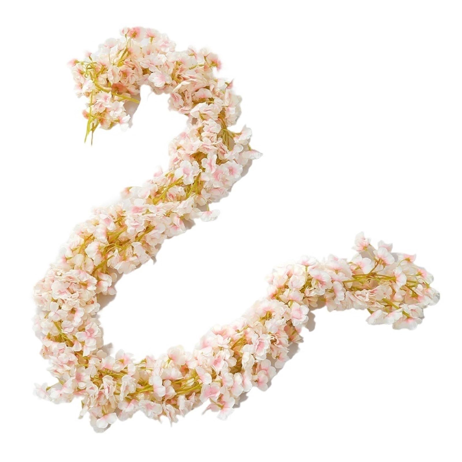 YUPLIODSX Artificial Flower Vine 180cm Artificial Flowers Cherry Blossom Sakura Garland Garden Backdrop Decoration Vine(Peach,1pcs)