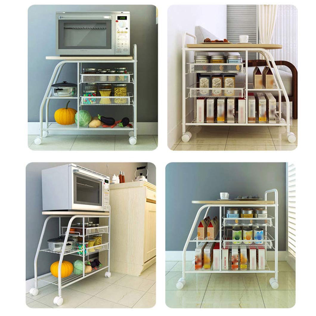 Carro de Servicio Industrial Carrito de Cocina de Cocina Carritos para Equipos rodantes Organizador Carro sobre Ruedas Almacenamiento, para Horno de microondas Sala de Estar de Oficina, baño