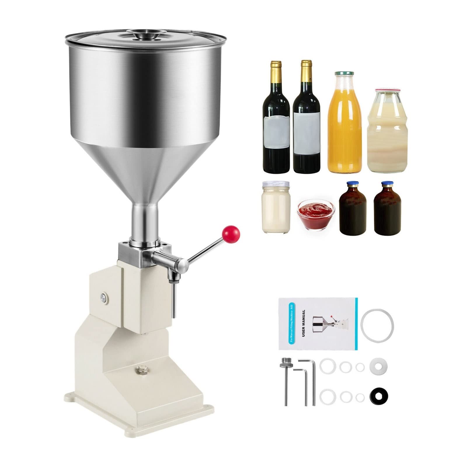 MKHJKIOII A03 Manual Flling Machine Liquid Filling 5~50ml For Shampoo Oil Cosmetic Cream Paste Bottler Filler