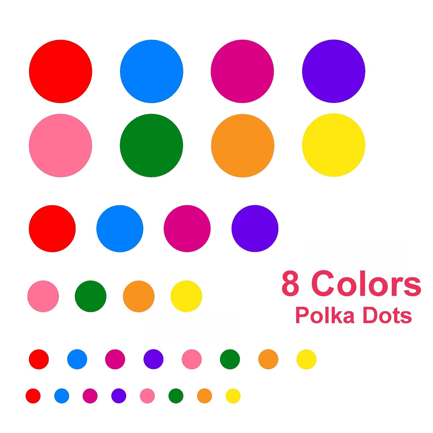 Creative Edge Multicolor Polka Dots Decorative Wall Sticker | Removable Vinyl Circle Wall Decals for Kids Room, Nursery, Living Room, Bedroom | PVC Dot Wall Art for Home Decoration (H x 80 x W x 80cm)