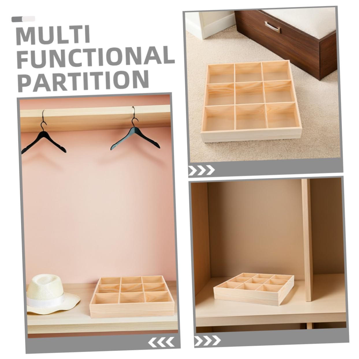 Hohopeti 2 Pezzi Organizer per Scomparti in per Calzini Biancheria e Accessori Scatola per Armadi e