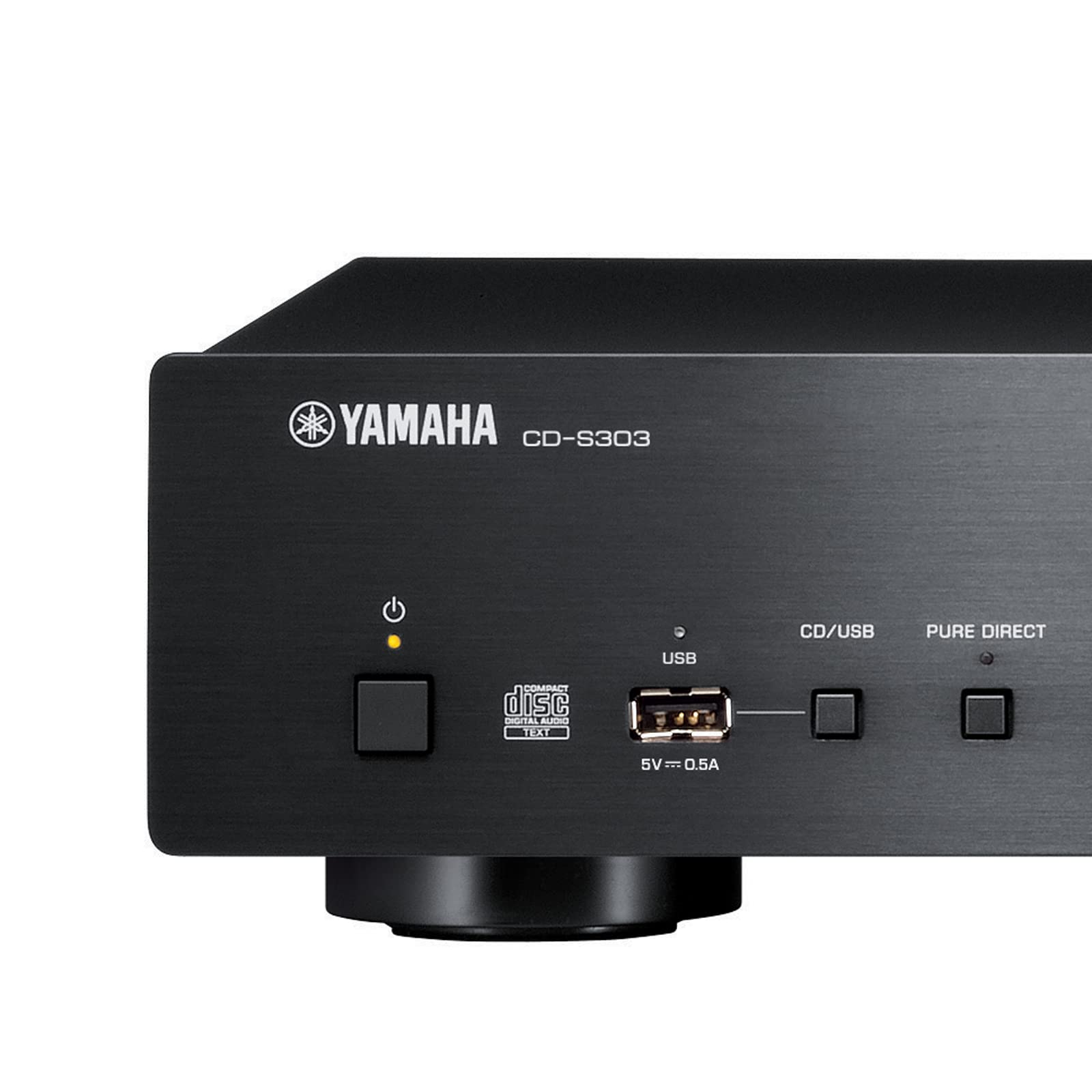 Yamaha Lettore CD CD-S303 con Pure Direct, porta USB, riproduzione di dischi CD-R/RW, compatibilità MP3/WMA/LPCM/FLAC, nero