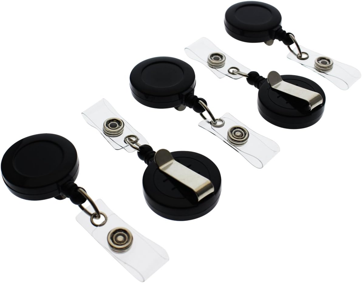 Bulk 100 Pack - Premium Retractable ID & Key-Card Badge Reels with Secure Metal Belt Clip and 34” Pull by Specialist ID