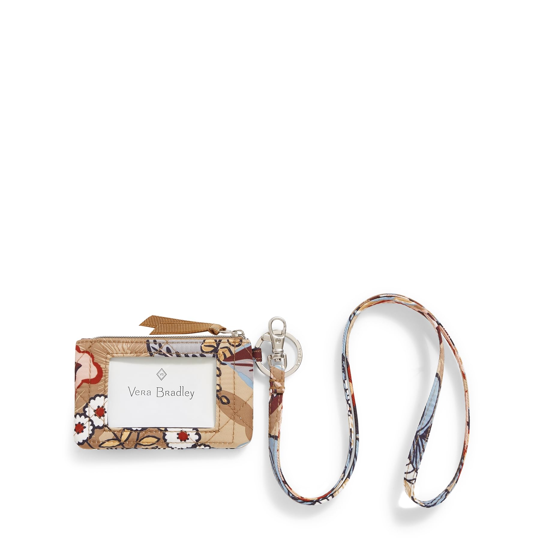 Vera Bradley Performance Twill Zip Id Case and Lanyard Combo, Botanical Beauty