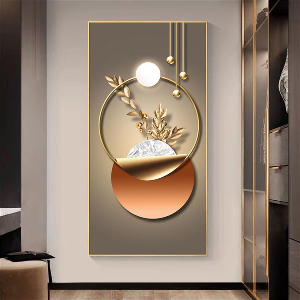 YNBJIL Crystal porcelain decorative painting, living room background wall, restaurant hanging painting(Medium)