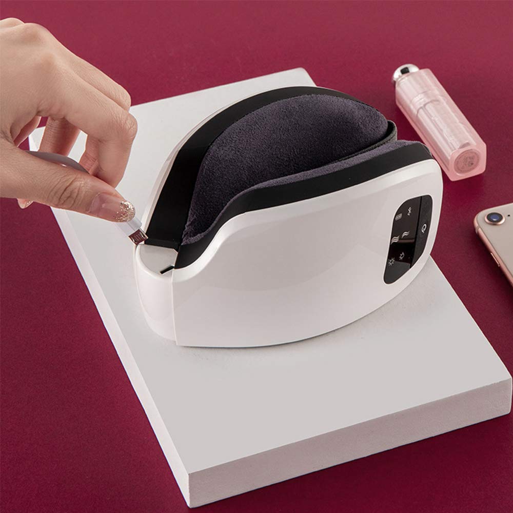 Bluetooth Gafas De Masaje con Vibración Masaje Calor Calor, Aliviar La Tensión Ocular Música Bluetooth Y 4 Modos De Trabajo USB Recargable