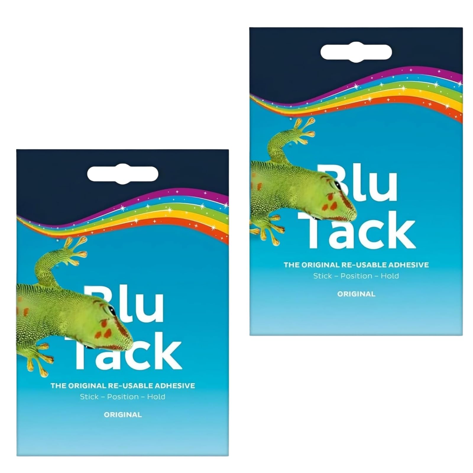 2 x BluTack Original Reusable Mastic Adhesive Putty 60g – Multipurpose Sticky Tack for Crafts, Posters, – Non-Toxic, Clean & Reusable Mounting Putty, (Pack of 2)
