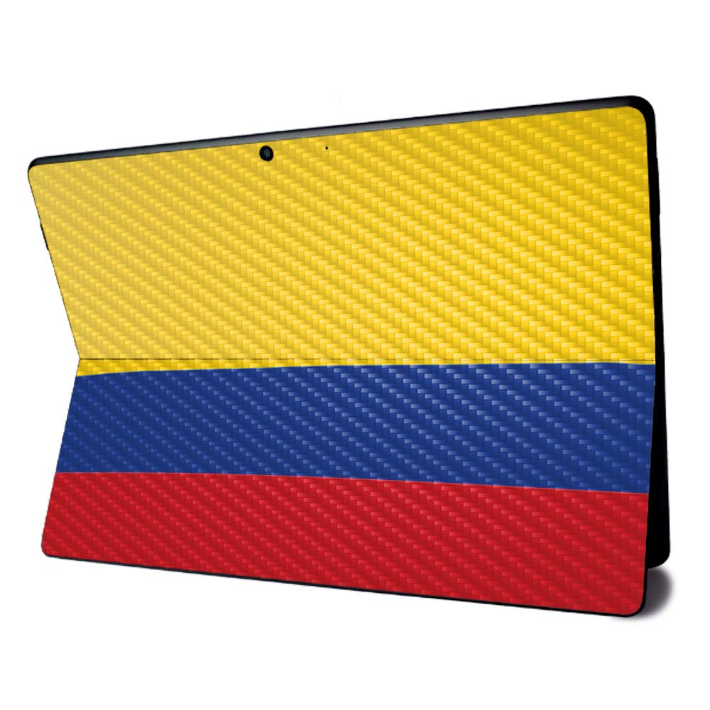 MightySkins Carbon Fiber Skin for Microsoft Surface Pro X - Colombian Flag | Textured Carbon Fiber Finish | Easy to Apply, Remove, and Change Styles | Made in The USA