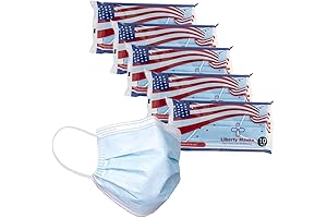 [50-Pack, 5 Bags of 10] Youth Cotton Face Mask with Adjustable Nose...