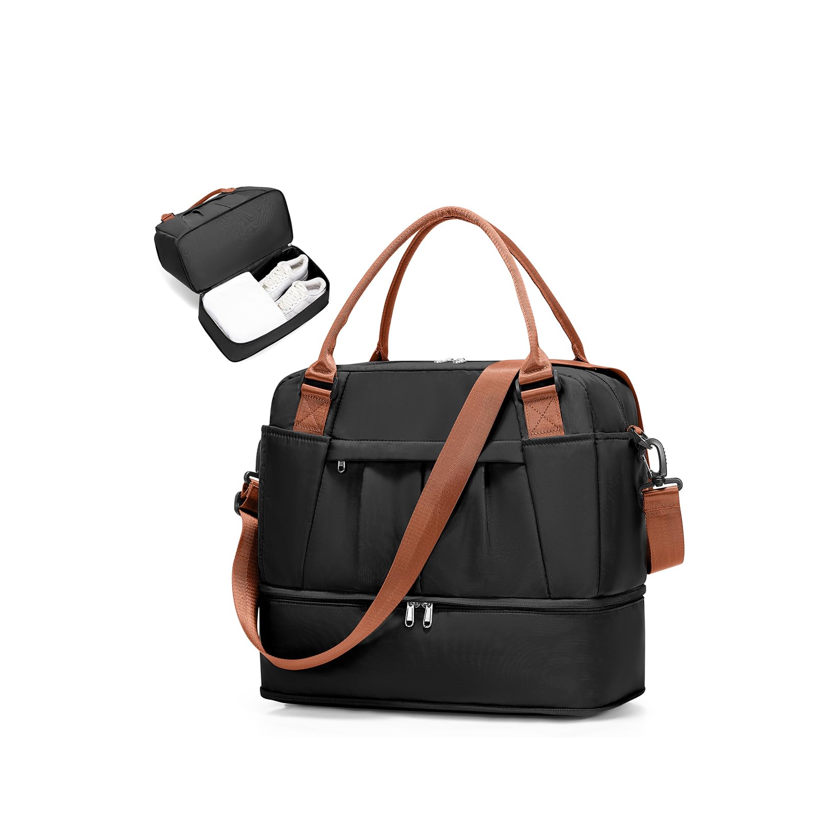 SEAFEW Bolsa de Viaje 40x20x25 para Ryanair,Impermeable Bolsa de Deporte para Gimnasio,Bolsa de Mano Equipaje de Fin de Semana 40x30x20 para Mujer,Bolso de Natación para Playa,D15-Gris Claro — view 11