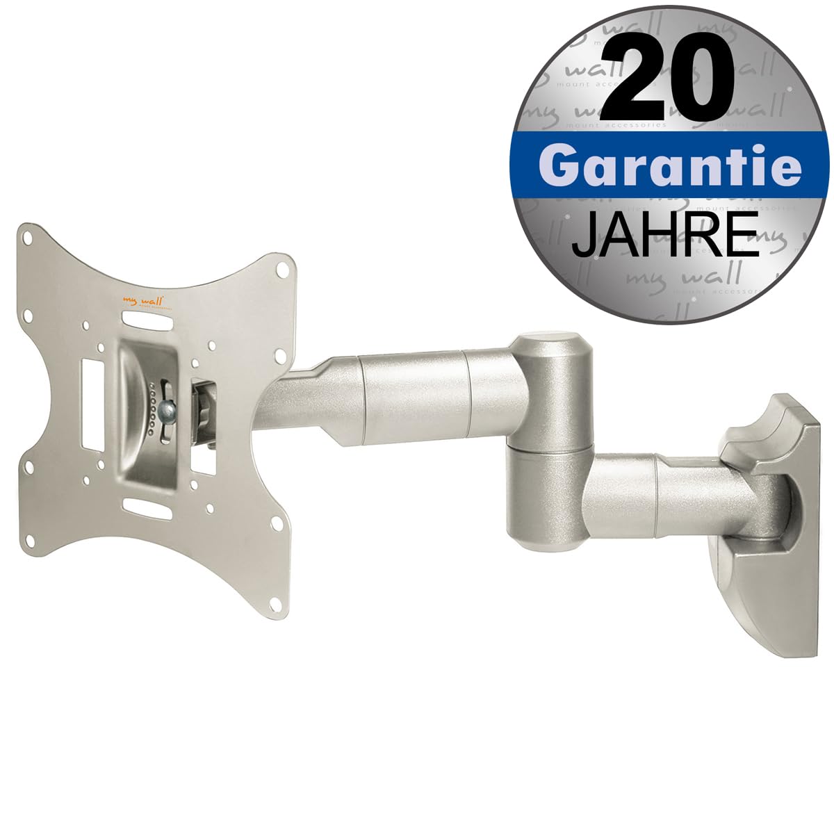 myWall H9-6L - Supporto da parete per schermi piatti da 43 cm (17 pollici) a 94 cm (37 pollici), carico max. 30 kg, colore: Argento