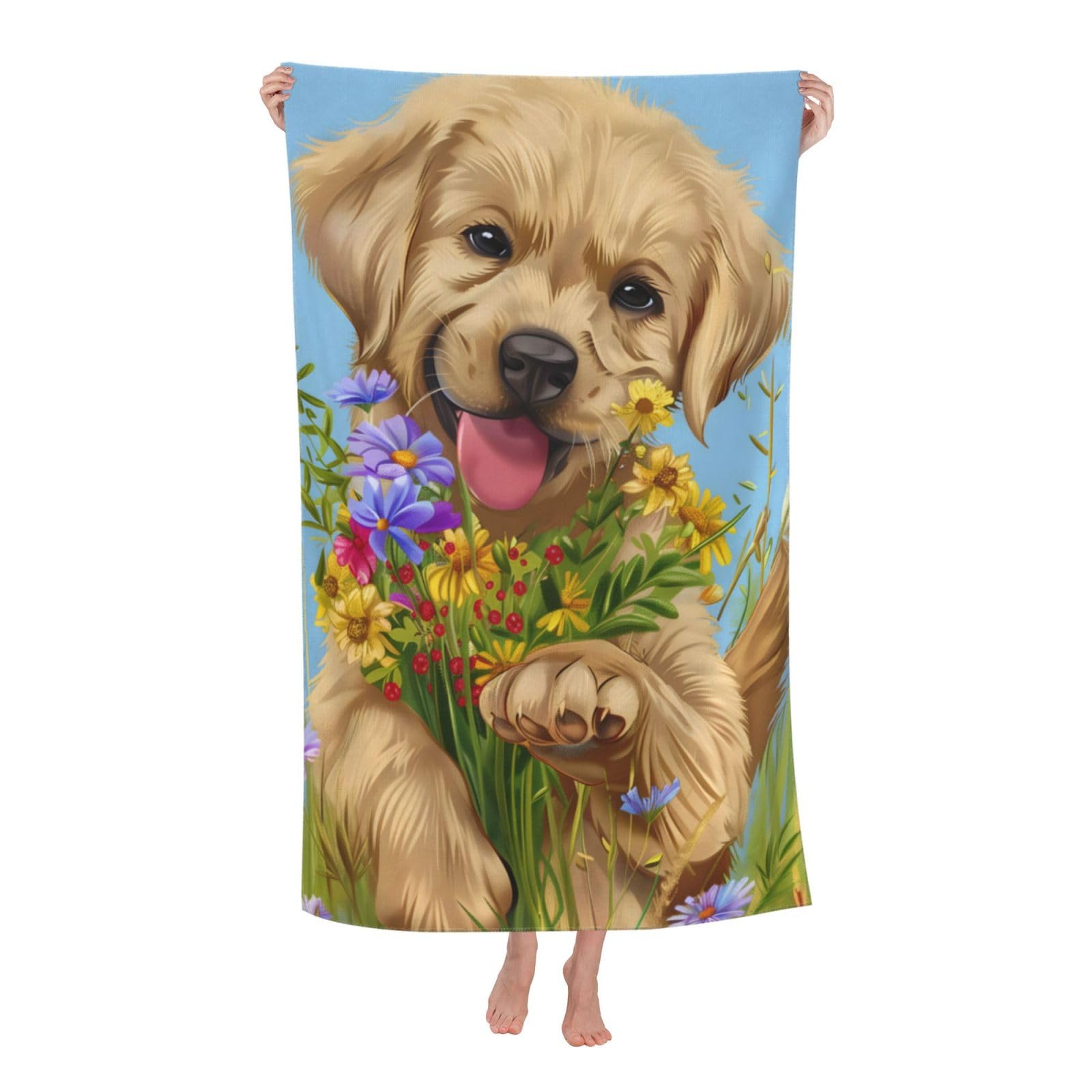 Toalla de ducha grande para mujer ideal para spa y piscina en color perro 80x130 cm