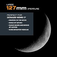 Vista 9 de Celestron - PowerSeeker 127EQ Telescopio - Telescopio ecuatorial alemán manual para principiantes - Compacto y portátil - Paquete de software