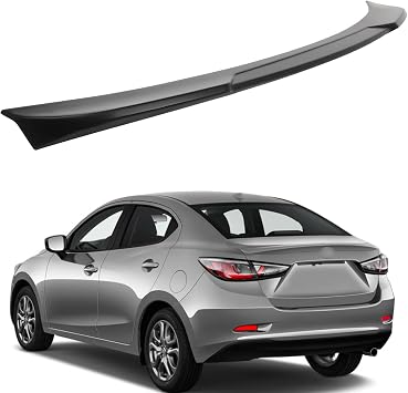 FINDAUTO ABS Rear Trunk Lip Spoiler V Style Fit for 2016 for Scion iA,2016-2021 for Toyota Yaris,2017-2018 for Toyota Yaris iA,2016-2020 for Toyota Yaris R Spoiler Wing, Matte Black